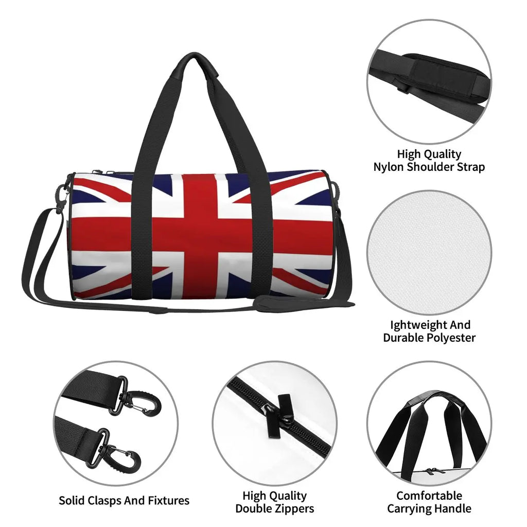Union Jack Flag Large Duffle Gym Bag